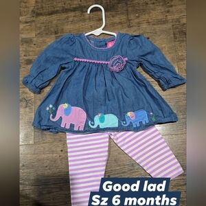 Good lad baby girl outfit sz 6 months